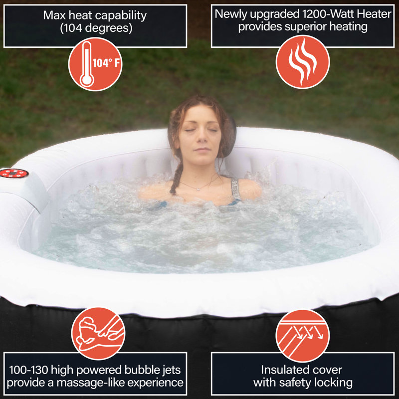 ALEKO 120 Volt 2 Person 130 Jet Oval Inflatable Hot Tub & Reviews